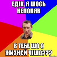 Едік, я шось непоняв в тебе шо 9 жизнєй чішо???