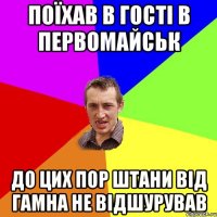 поїхав в гості в первомайськ до цих пор штани від гамна не відшурував