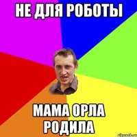 не для роботы мама орла родила