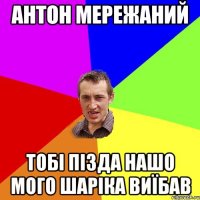 Антон Мережаний тобі пізда нашо мого шаріка виїбав