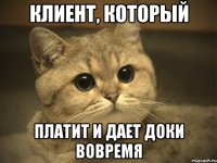 клиент, который платит и дает доки вовремя