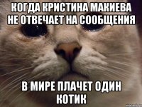 когда кристина макиева не отвечает на сообщения в мире плачет один котик