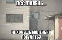 псс..парень... не хочешь маленько погулять?