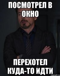 ПОСМОТРЕЛ В ОКНО ПЕРЕХОТЕЛ КУДА-ТО ИДТИ