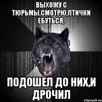 выхожу с тюрьмы,смотрю,птички ебуться, подошел до них,и дрочил