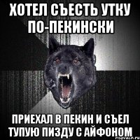 Хотел съесть утку по-пекински приехал в пекин и съел тупую пизду с айфоном