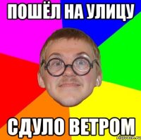 пошёл на улицу сдуло ветром