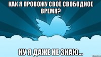 Как я провожу своё свободное время? Ну я даже не знаю...