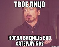 твое лицо когда видишь bad gateway 502