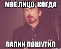 моё лицо, когда лапин пошутил