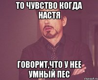 то чувство когда настя говорит,что у нее умный пес