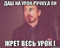 даш на урок ручку,а он : жрет весь урок (