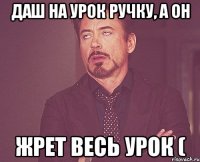 даш на урок ручку, а он жрет весь урок (