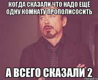 когда сказали что надо ещё одну комнату прополисосить а всего сказали 2