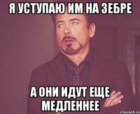 я уступаю им на зебре а они идут еще медленнее