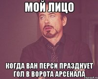 мой лицо когда ван перси празднует гол в ворота арсенала