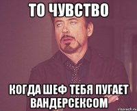 то чувство когда шеф тебя пугает вандерсексом