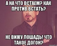 а на что встаем? как против встать? не вижу лошадь! что такое догон?