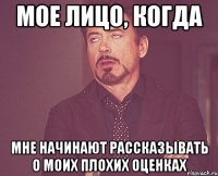 Мое лицо, когда Мне начинают рассказывать о моих плохих оценках