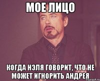 Мое лицо Когда Нэля говорит, что не может игнорить Андрея