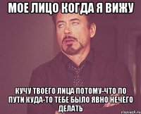 Мое лицо когда я вижу Кучу твоего лица потому-что по пути куда-то тебе было явно нечего делать