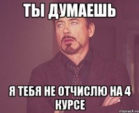 ты думаешь я тебя не отчислю на 4 курсе