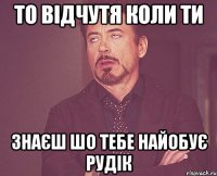 ТО ВІДЧУТЯ КОЛИ ТИ ЗНАЄШ ШО ТЕБЕ НАЙОБУЄ РУДІК