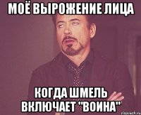 Моё вырожение лица когда шмель включает "воина"