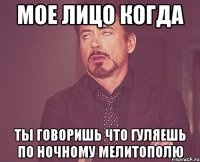 Мое лицо когда Ты говоришь что гуляешь по ночному Мелитополю