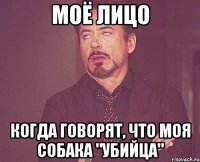 Моё лицо когда говорят, что моя собака "убийца"