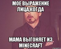 мое выражение лица,когда мама выгоняет из minecraft