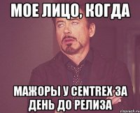 МОЕ ЛИЦО, КОГДА мажоры у CENTREX за день до релиза