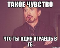 Такое чувство Что ты один играешь в ТБ