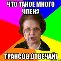 что такое много член? трансов,отвечай!