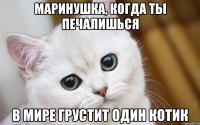 Маринушка, когда ты печалишься в мире грустит один котик