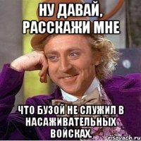 ну давай, расскажи мне что бузой не служил в насаживательных войсках.