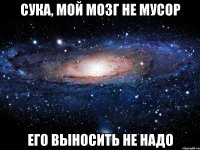 Сука, мой мозг не мусор Его выносить не надо