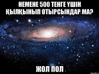 немене 500 тенге үшін қылқынып отырсындар ма? жол пол