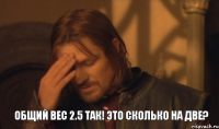 Общий вес 2.5 Так! Это сколько на две?