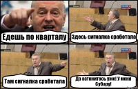 Едешь по кварталу Здесь сигналка сработала Там сигналка сработала Да заткнитесь уже! У меня Субару!