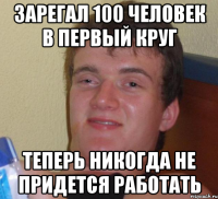 ЗАРЕГАЛ 100 ЧЕЛОВЕК В ПЕРВЫЙ КРУГ ТЕПЕРЬ НИКОГДА НЕ ПРИДЕТСЯ РАБОТАТЬ