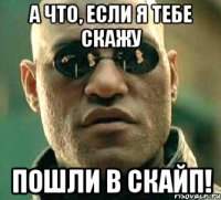 А что, если я тебе скажу пошли в скайп!