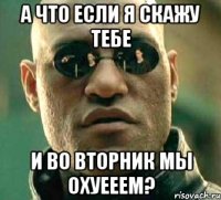 А что если я скажу тебе И во вторник мы охуееем?