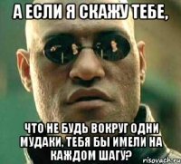 А ЕСЛИ Я СКАЖУ ТЕБЕ, ЧТО НЕ БУДЬ ВОКРУГ ОДНИ МУДАКИ, ТЕБЯ БЫ ИМЕЛИ НА КАЖДОМ ШАГУ?