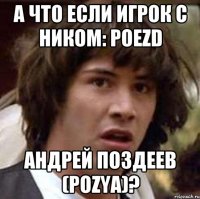 А ЧТО ЕСЛИ ИГРОК С НИКОМ: poezd Андрей Поздеев (pozya)?