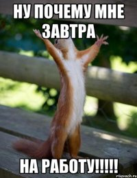 НУ ПОЧЕМУ МНЕ ЗАВТРА НА РАБОТУ!!!!!