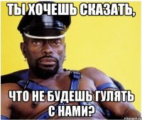 Ты хочешь сказать, что не будешь гулять с нами?