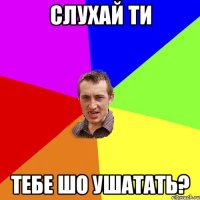 Слухай ти тебе шо ушатать?