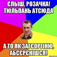 Слыш, розачка! Тюльпань атсюда а то як загєоргіню, абсєрєнішся!