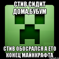 стив сидит дома,бубум стив обосрался а ето конец майнкрафта